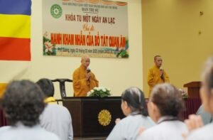 Khóa tu Ngày an lạc tại chùa Phổ Quang vào sáng nay, 23-3